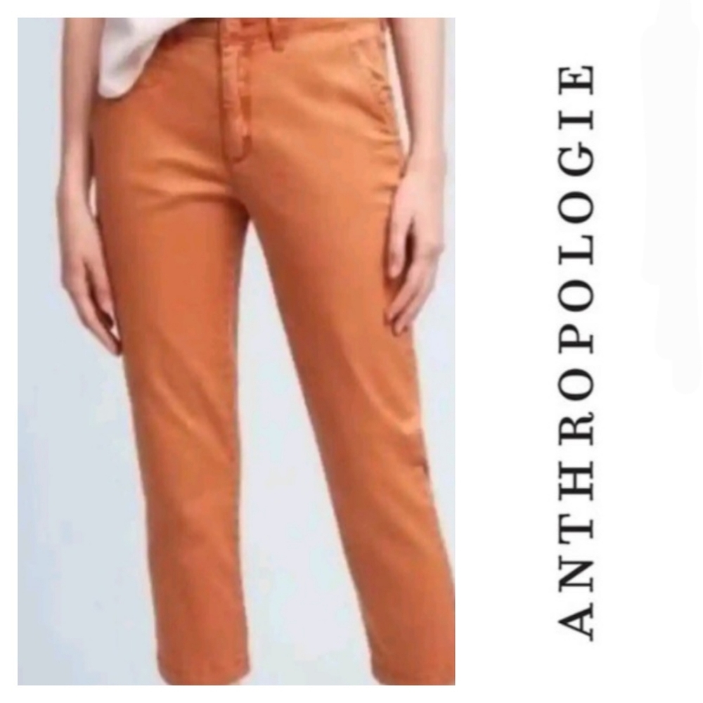 Anthropologie Chino Utility Pant Size 31 Slim Burnt Orange
